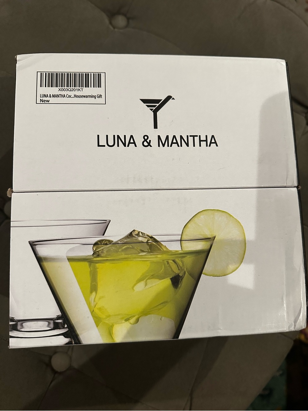 Luna & Mantha Green Martini Glasses - Set of 4